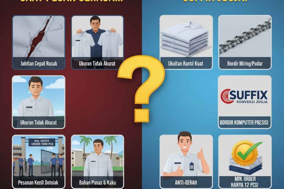 Jaminan 100% konveksi jogja anti gagal, solusi jahitan kuat kemeja PDL, mengatasi ketakutan pesan seragam