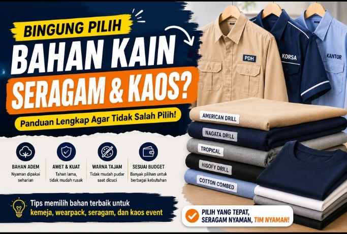 Panduan memilih bahan kain terbaik untuk seragam dan kaos